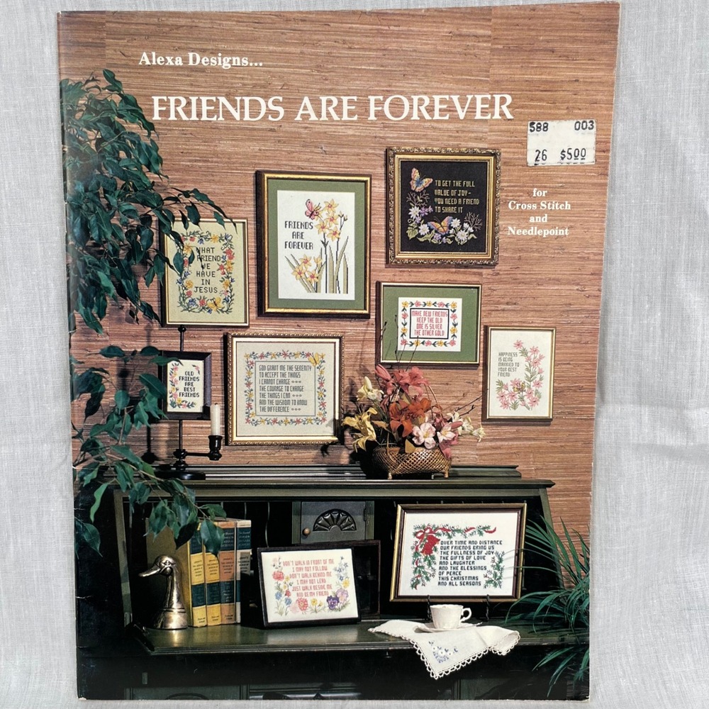 Vintage 1982‎ Friends Are Forever Cross Stitch & Needlepoint Pattern Book
